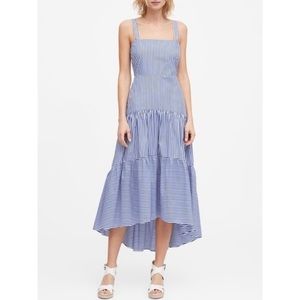 Banana Republic // Tiered Striped Blue &
White Cotton Poplin Maxi
Dress